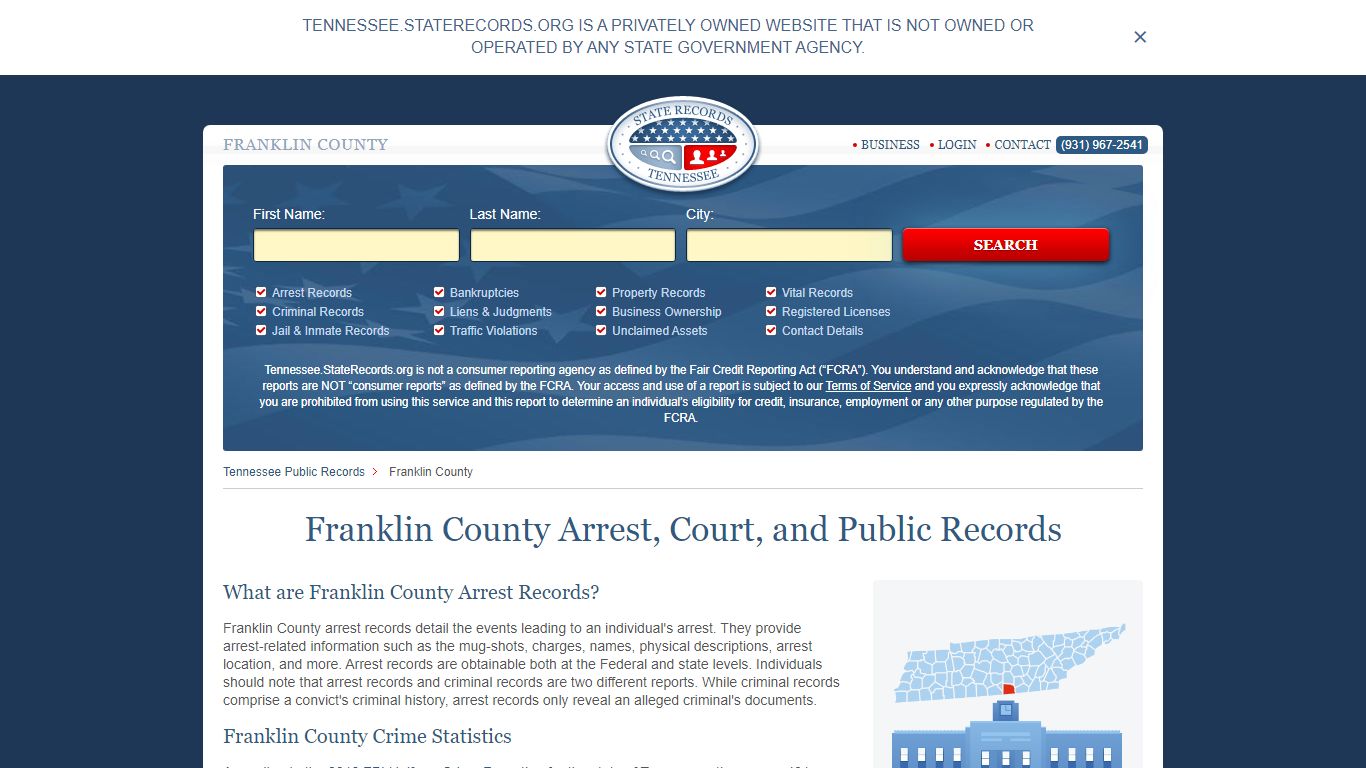 Franklin County Arrest, Court, and Public Records