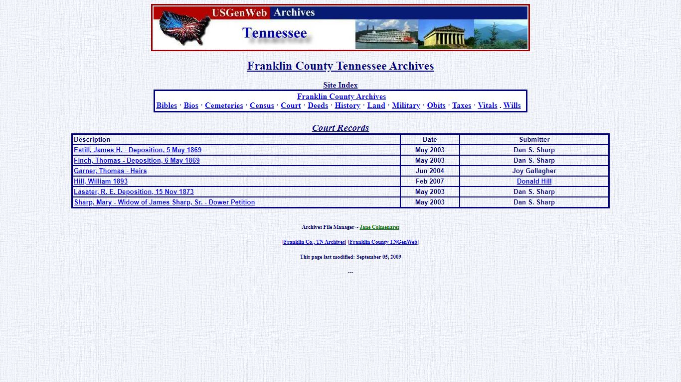 Franklin County Tennessee Archives - Court Records